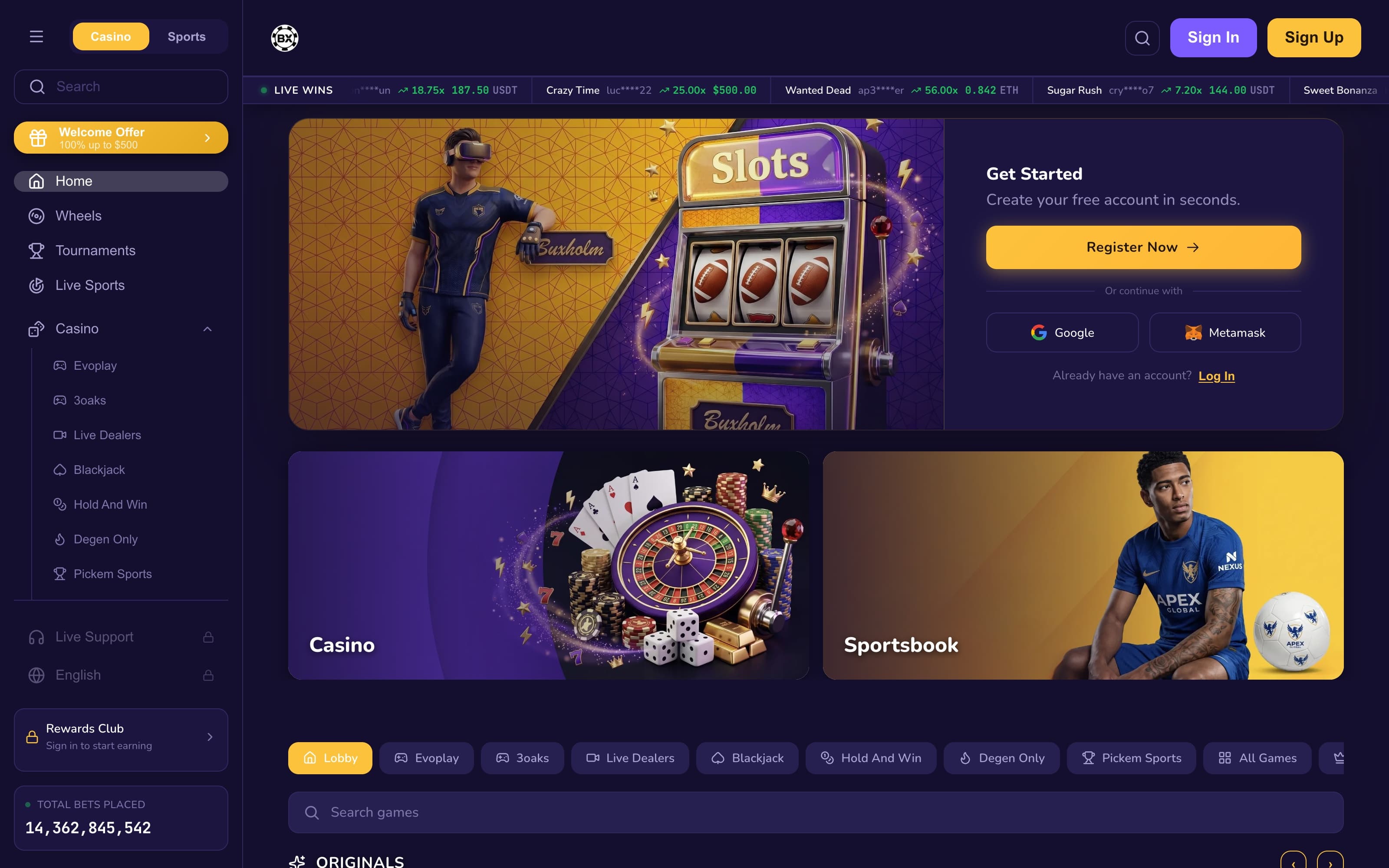 Nova theme — home lobby